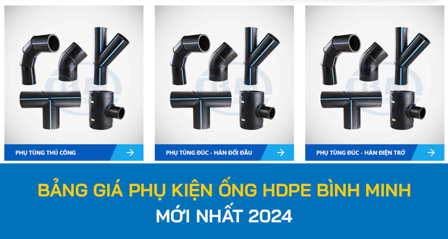 Bảng giá phụ kiện ống HDPE Bình Minh mới nhất 2024